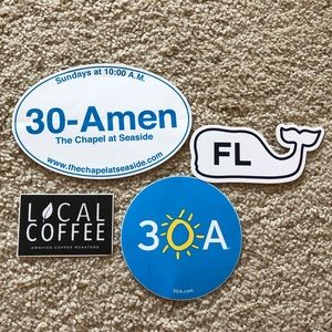 30A seaside bumper stickers.